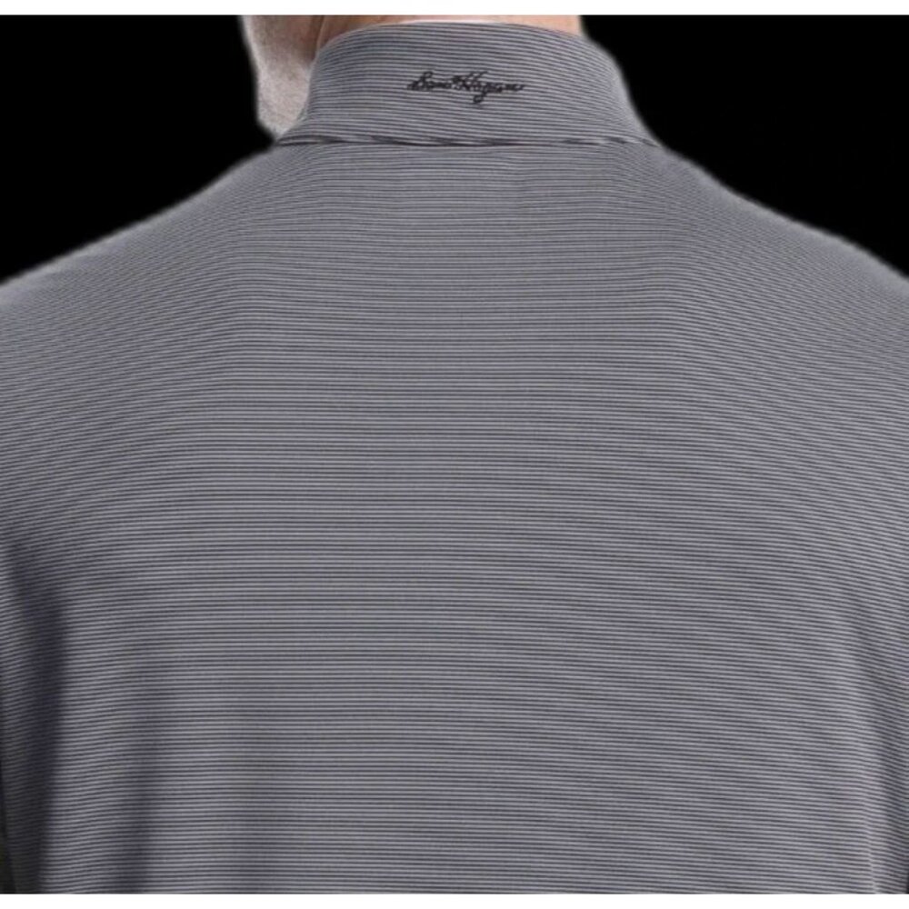 Ben Hogan Feeder Stripe Golf Mock Neck Quarter Zip SIZE M 32-34 Black NEW - Picture 6 of 7